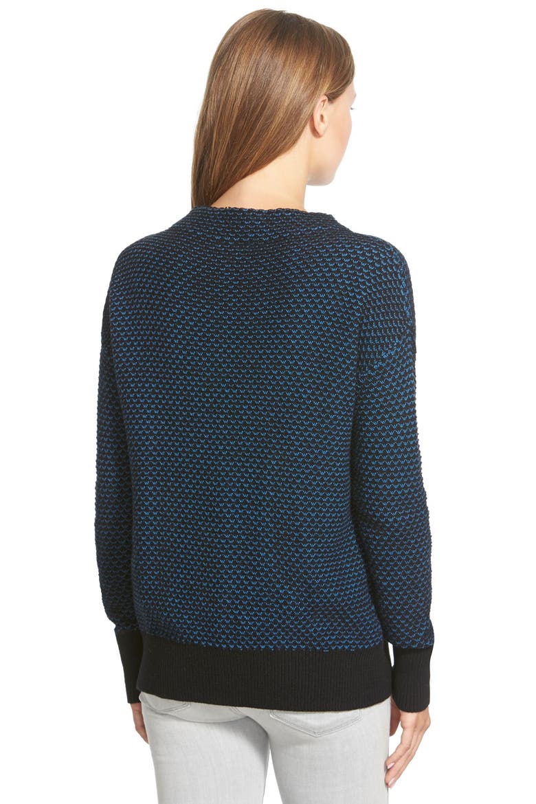 Funnel Neck Sweater, Alternate, color, BLACK- BLUE PATTERN