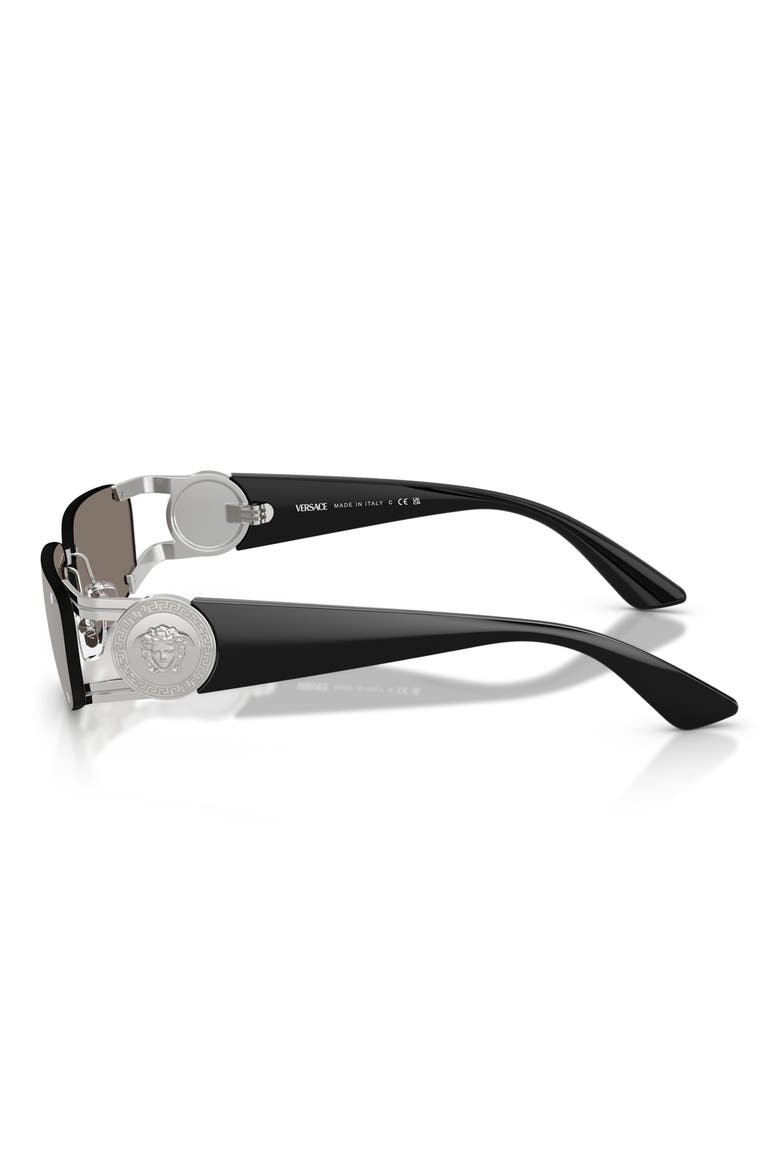 59mm Rectangular Sunglasses, Alternate, color, SILVER / GREY MIRROR SILVER