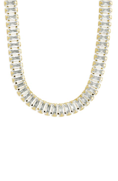 Tapered Baguette Cut Cubic Zirconia Tennis Necklace