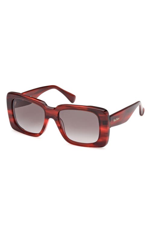 Max Mara Women's D107 53mm Rectangular Sunglasses In Red/gradient Smoke