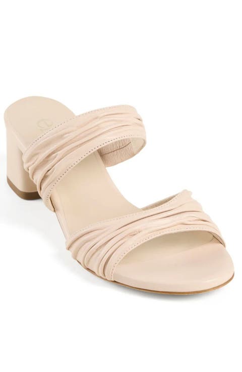Sophia Sandal Leather Block Mid-Heel Mules