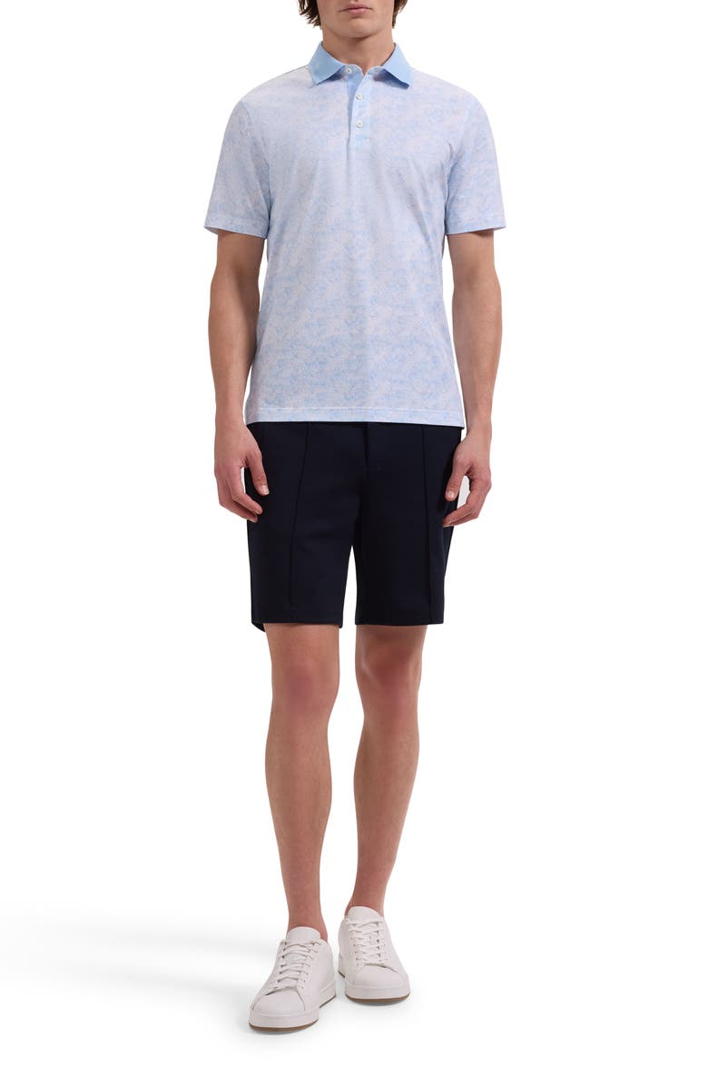 Bugatchi Valerian OoohCotton<sup>®</sup> Tropical Leaf Print Polo, Alternate, color, Baltic