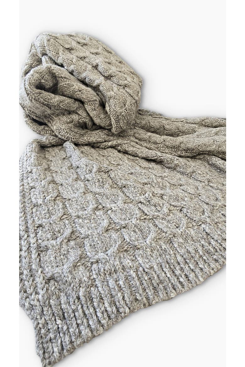 Handloomed Muru Collection - Luxurious Artisan Weaver Peruvian Pima Cotton & Undyed Baby Alpaca Super Soft Cable Blanket, Alternate, color, Graphite