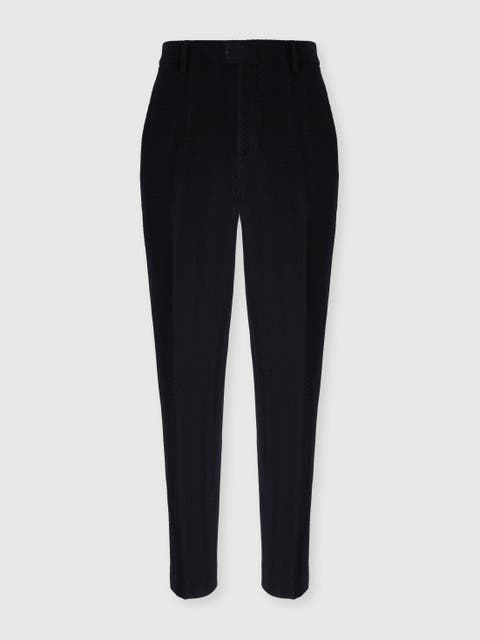 Straight Pants With Zigzag Pattern