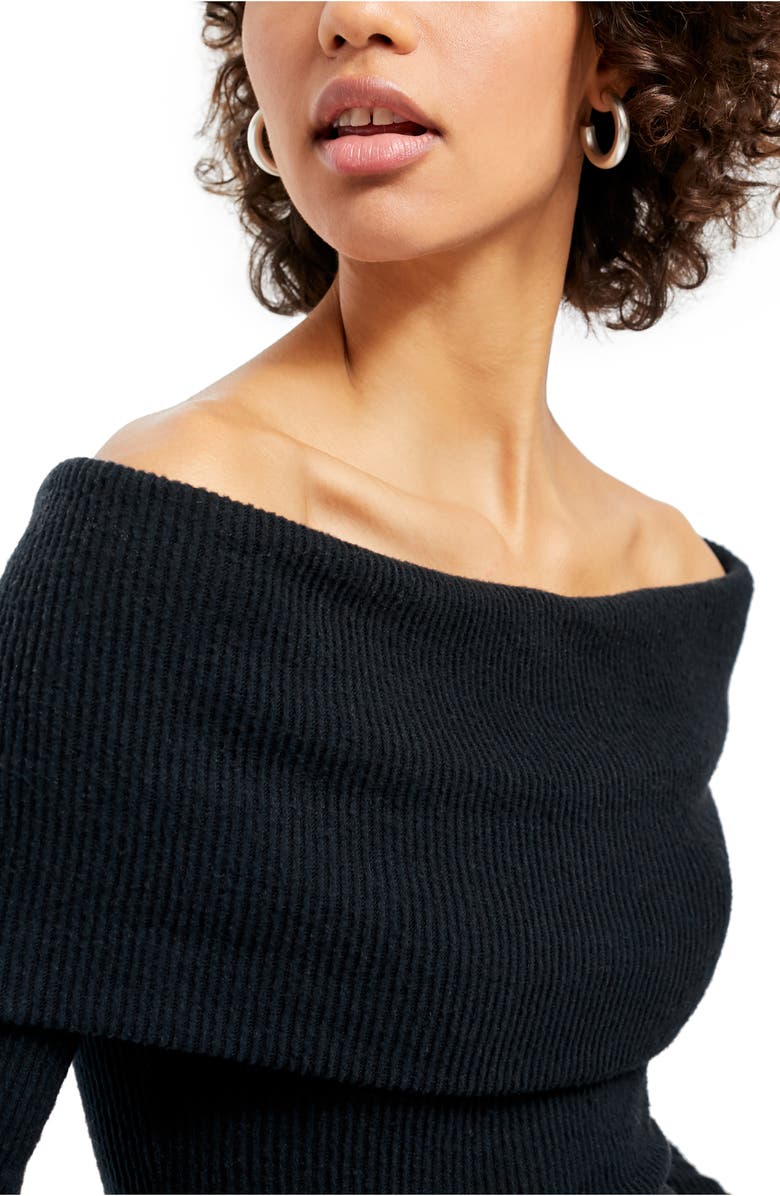 Free People Snowbunny Off the Shoulder Long Sleeve Tee, Alternate, color,