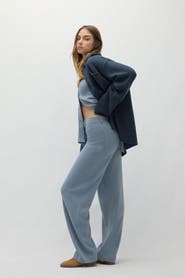 NAKED CASHMERE Naples Denim Cashmere Wide Leg Pants