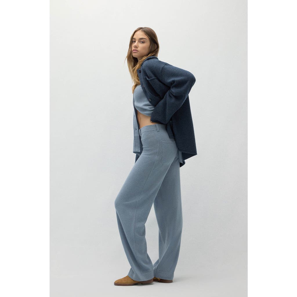 Naked Cashmere Naples Denim Cashmere Wide Leg Pants In Blue