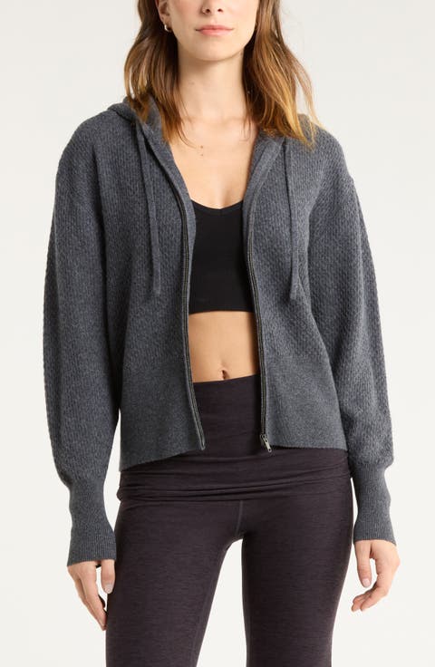 Wool & Cashmere Zip Front Hoodie