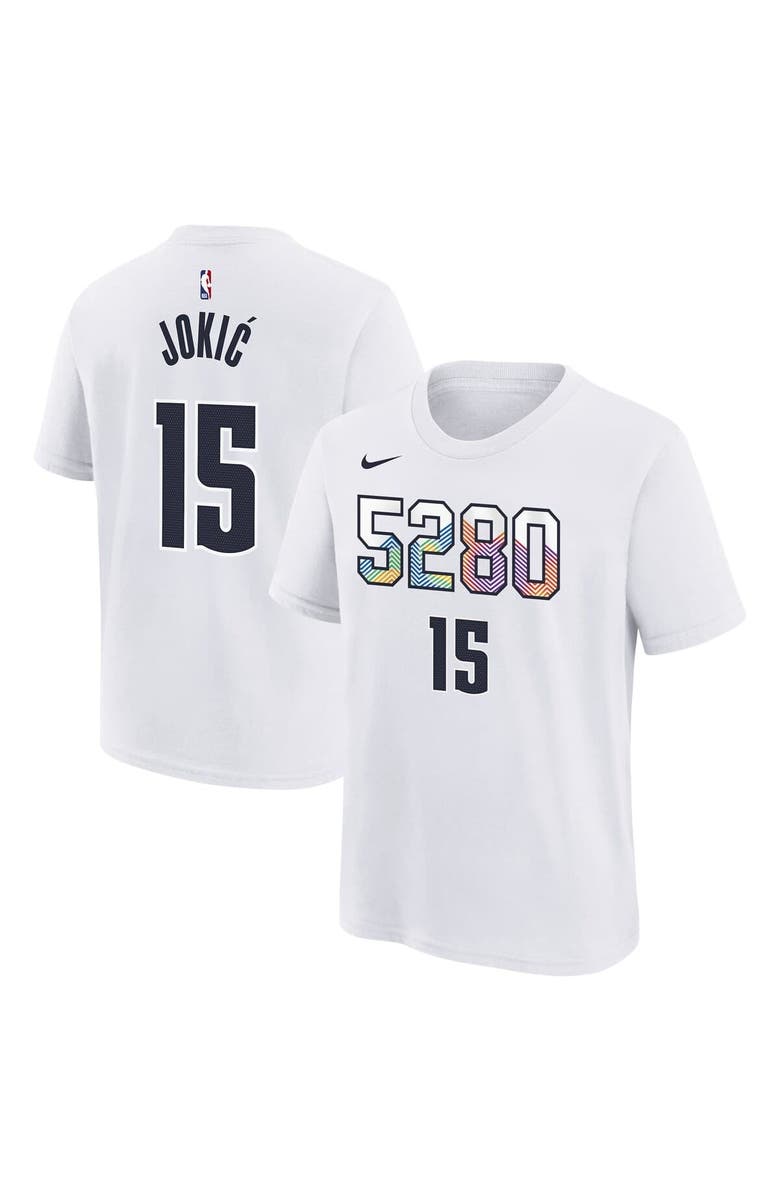 Nike Youth Nike Nikola Jokic White Denver Nuggets 2024/25 City Edition Name & Number T-Shirt, Main, color, 
