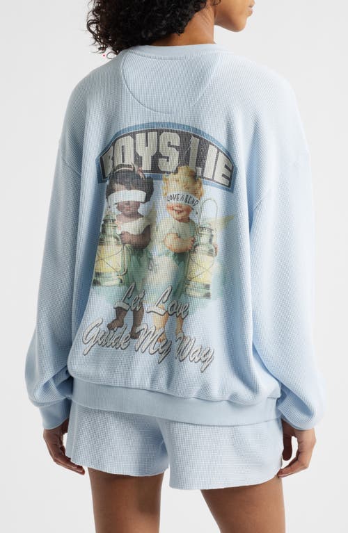 Boys Lie Aura Let Love Guide My Way Oversize Thermal Sweatshirt