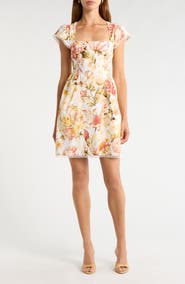 SUGARLIPS Zury Katey Floral Print Smocked Dress