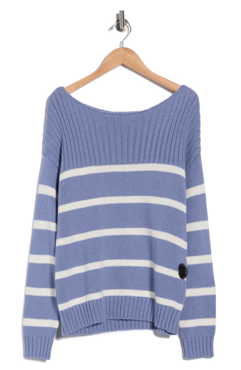 Lucky Brand Stripe Boat Neck Sweater, Alternate, color, Stonewash Stripe