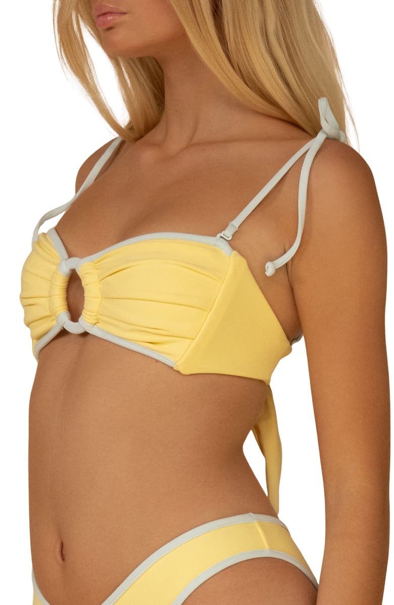 MONTCE Sunshine Binded Tori Ties Bandeau Bikini Top, Alternate, color, 