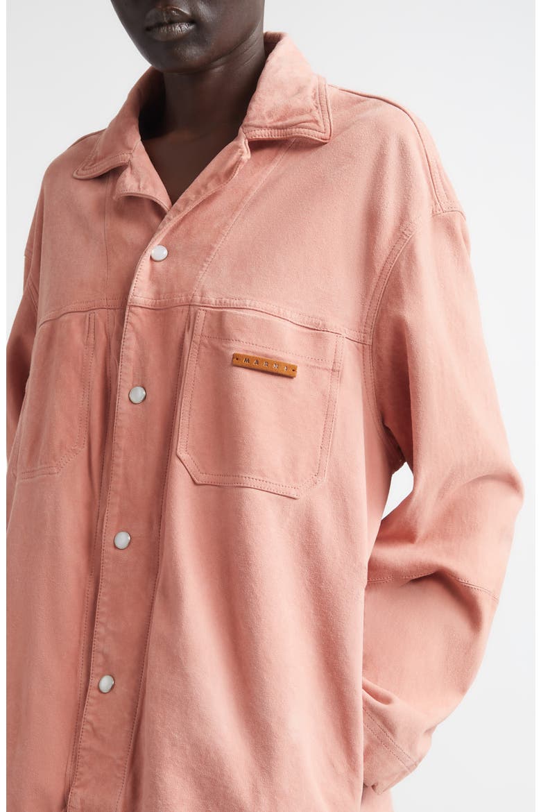 Soft Suede Overshirt, Alternate, color, CHALK MAUVE