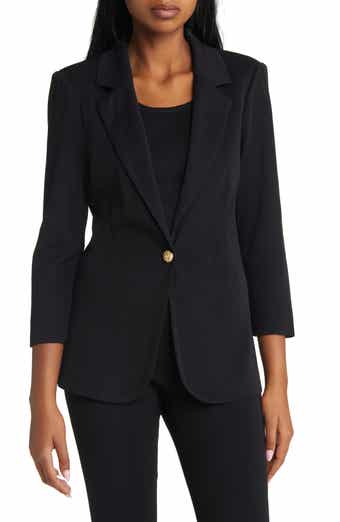 Ming Wang One-Button Knit Blazer