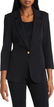 Ming Wang One-Button Knit Blazer