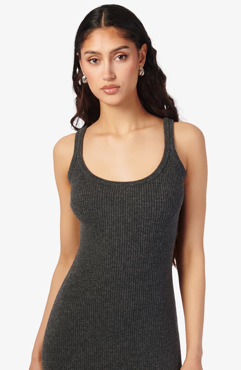 CAMI NYC Una Lace Detail Merino Wool Rib Maxi Sweater Dress, Alternate, color, Carbon