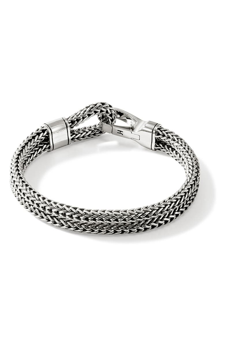 John Hardy Hook Clasp Bracelet, Silver, Double Row, Alternate, color, Silver