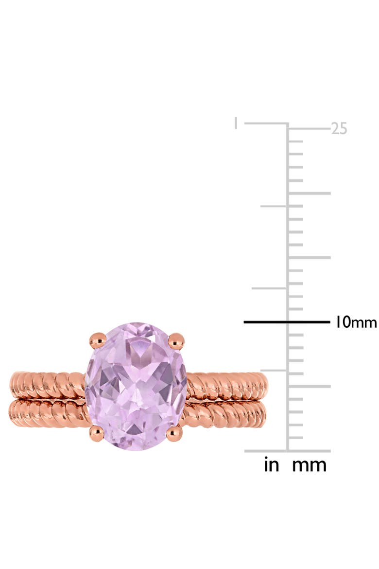 Rose de France Twist Bridal Ring Set 14k, Alternate, color, Rose de France