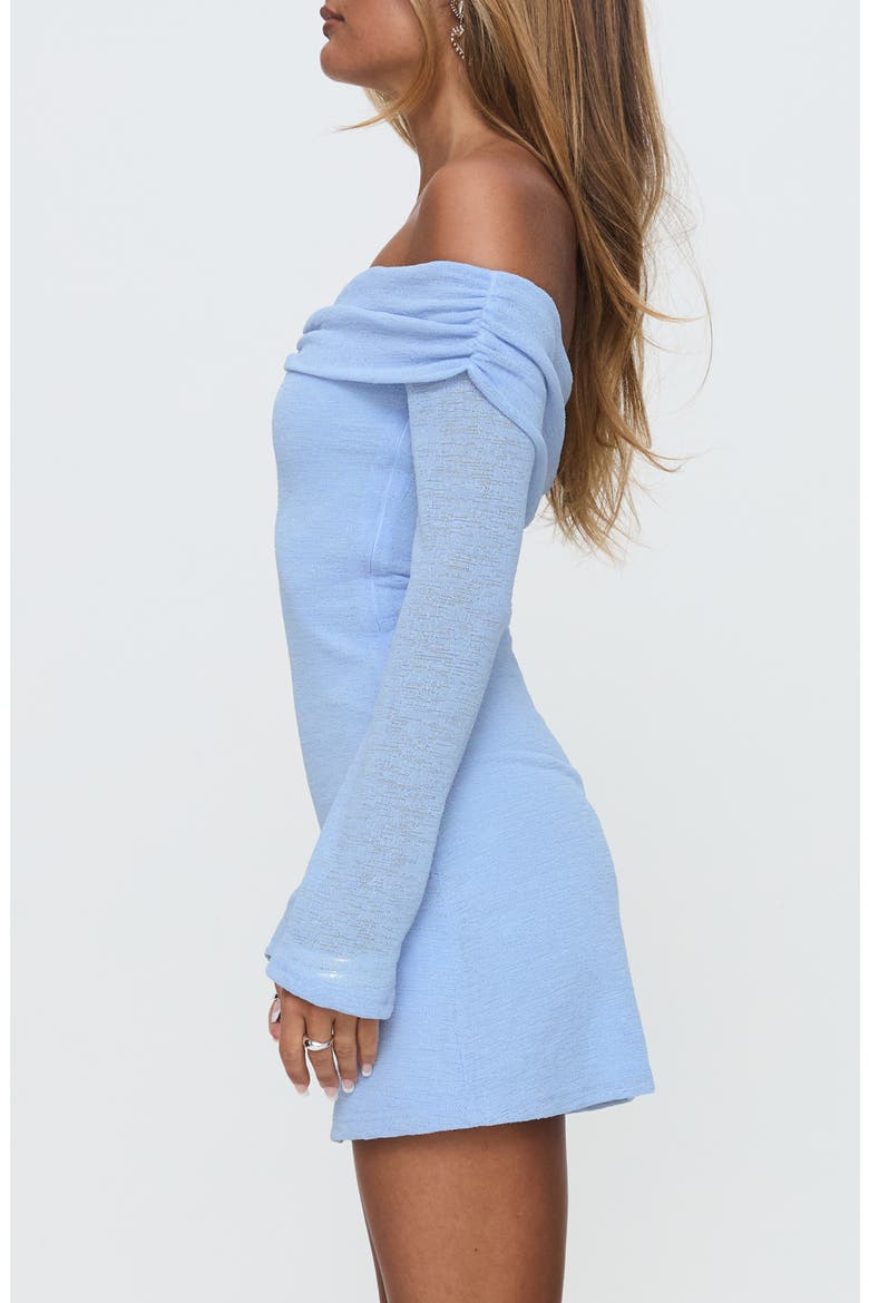 Stellaire Off the Shoulder Long Sleeve Sweater Dress, Alternate, color, BLUE