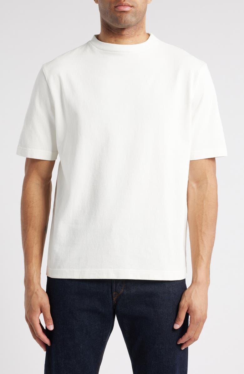 EDWIN Solid White Cotton T-Shirt, Main, color, White