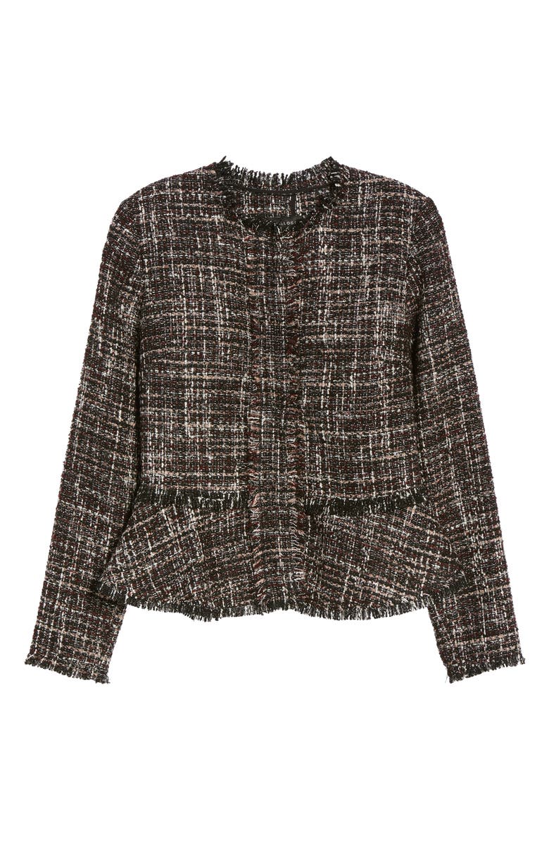 Halogen<sup>®</sup> Raw-Edge Tweed Peplum Jacket, Alternate, color,