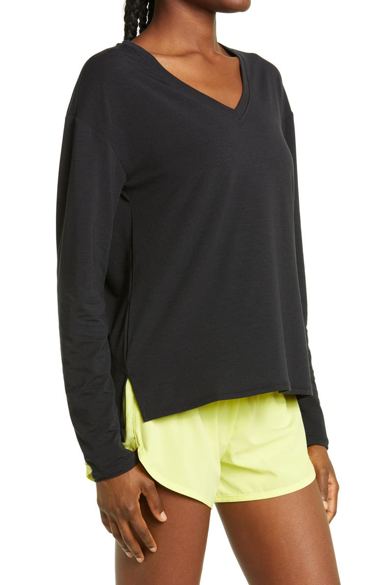 Zella Ava Long Sleeve Performance Shirt, Alternate, color,