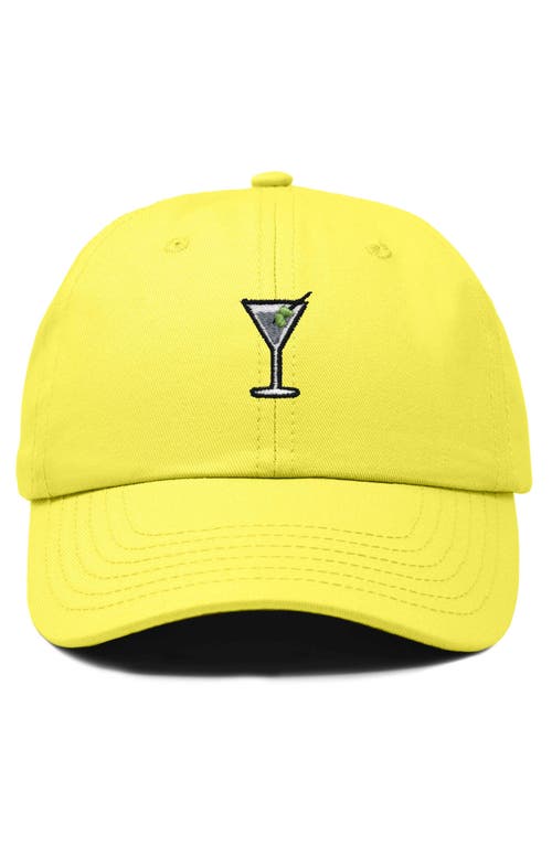 Dalix Martini Embroidered Casual Cap In Yellow