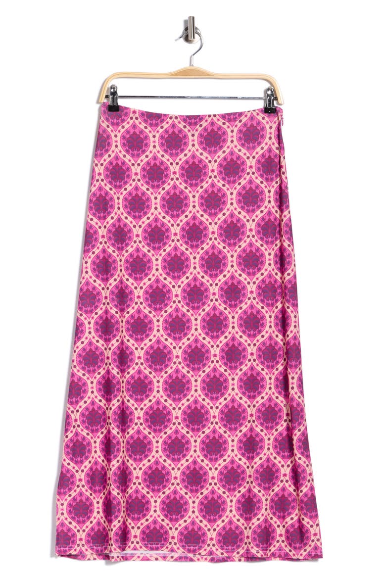 Mara Fleur Maxi Skirt, Alternate, color, BURGUNDY