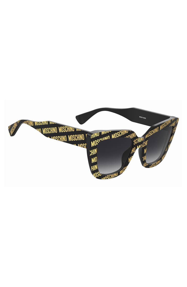 Moschino 52mm Gradient Cat Eye Sunglasses, Alternate, color, Pattern Black