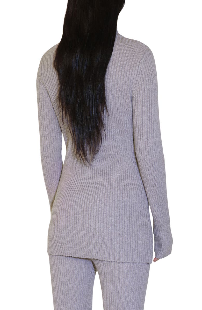 MANGO Rib Quarter Zip Sweater, Alternate, color, 