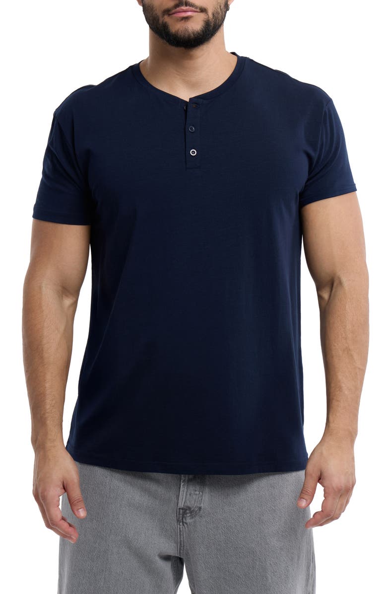 XRAY Short Sleeve Henley, Main, color, Navy