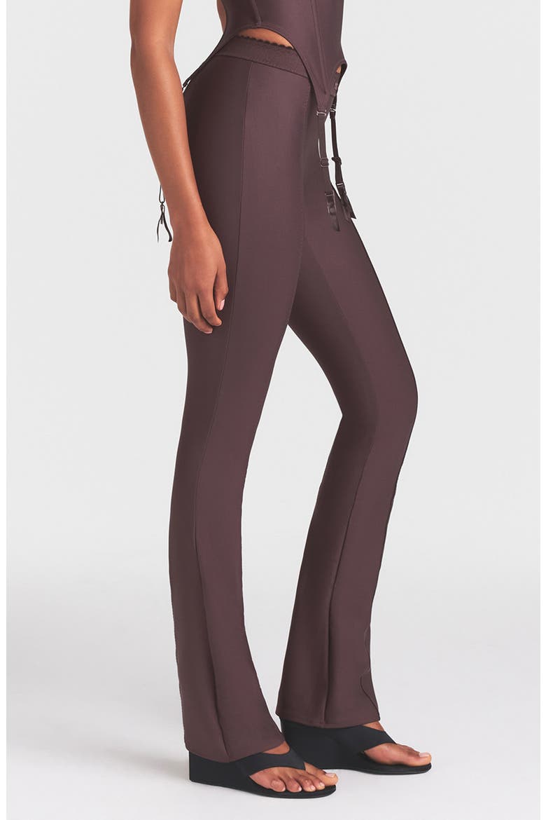Body High Waist Flare Pants, Alternate, color, RAISIN