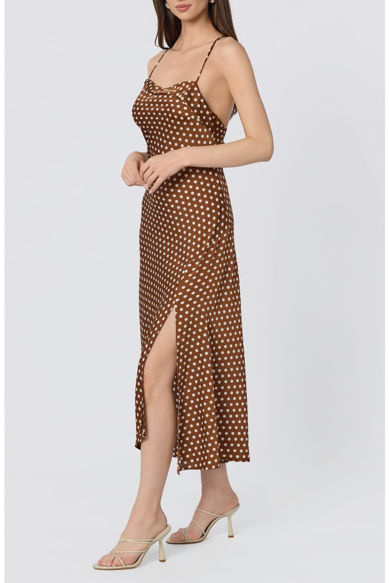 Cowl Neck Slipdress, Alternate, color, CARAMEL DT