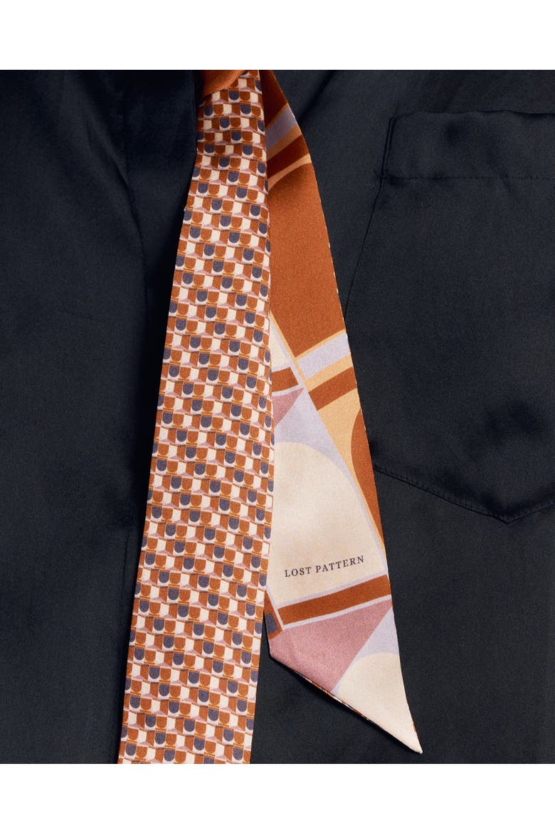 MODULAR SILK SKINNY SCARF, Alternate, color, Orange