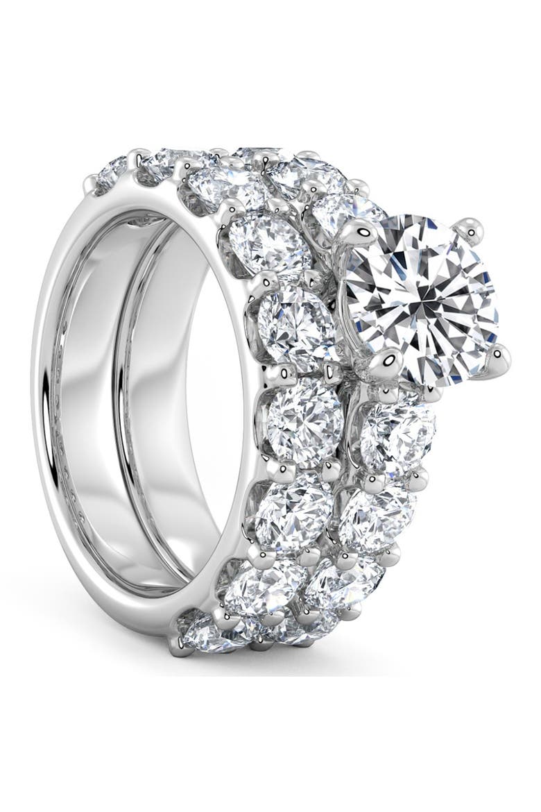Certified 6ct Diamond Engagement Wedding Ring Set 14K Gold Lab Grown, Alternate, color, 14k White Gold