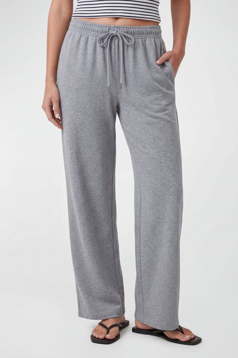 Cotton Wide Leg Drawstring Trousers