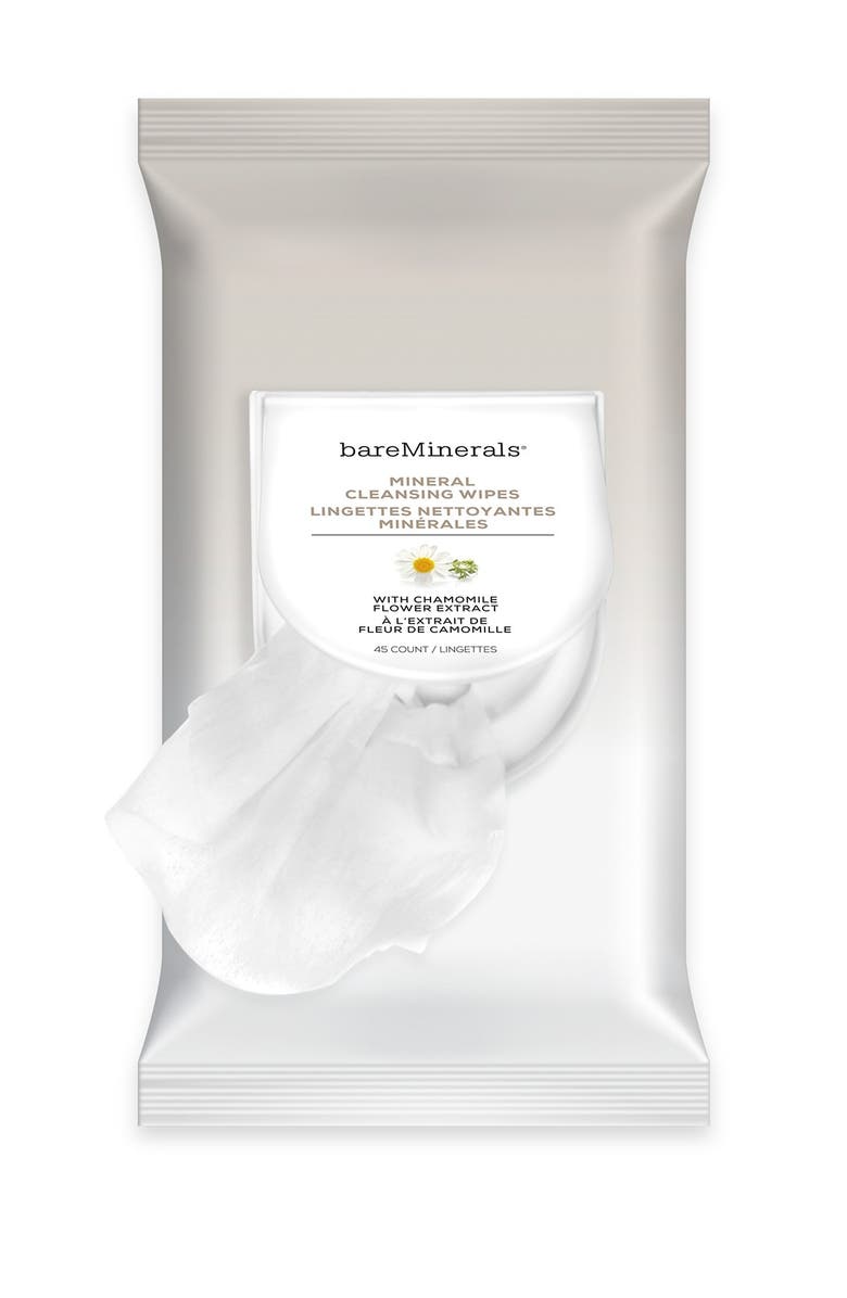 bareMinerals<sup>®</sup> Mineral Cleansing Wipes - 45 Sheets, Main, color, 