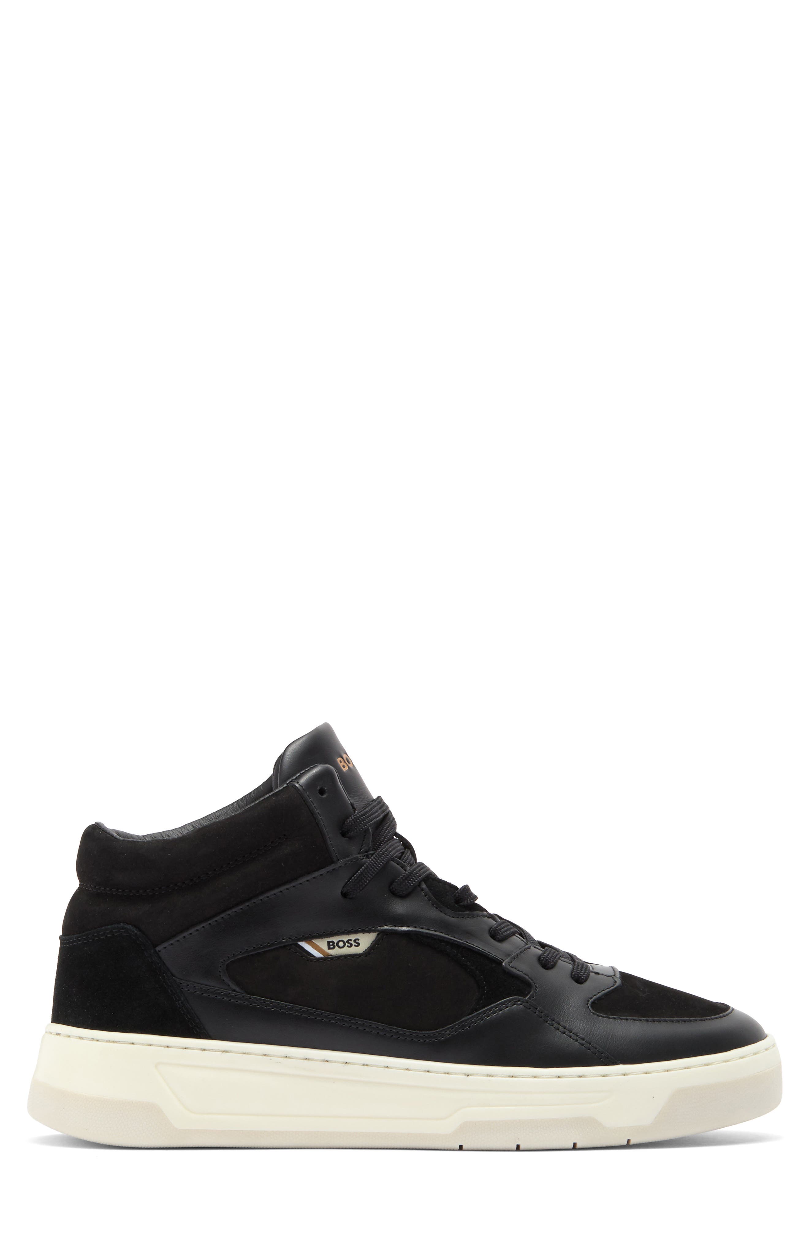 BOSS Baltimore High Top Sneaker, Alternate, color, Black