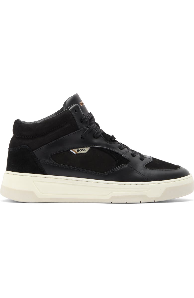 BOSS Baltimore High Top Sneaker, Alternate, color, Black