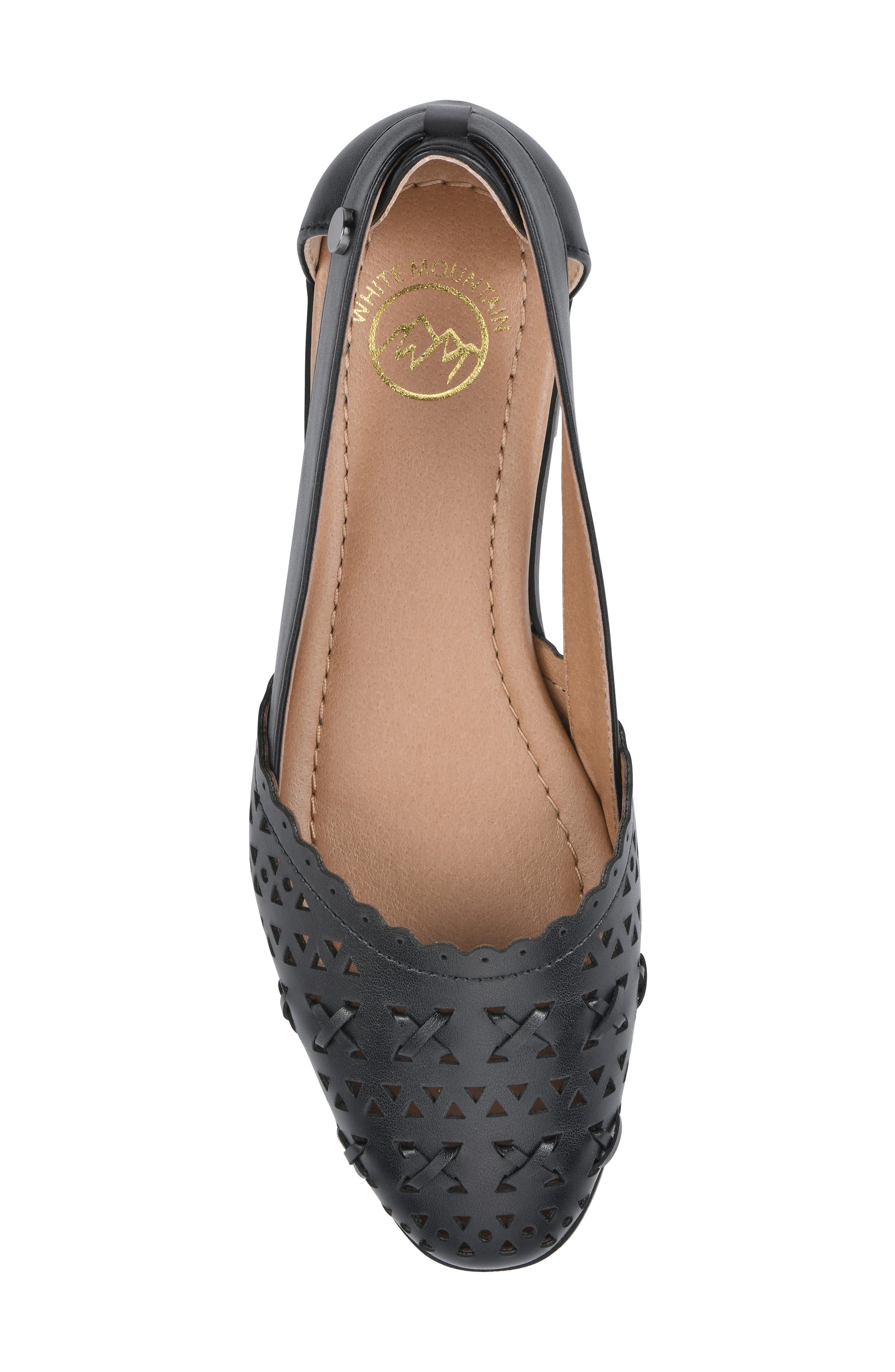 White Mountain Footwear Nobler Laser Cut Sandal, Alternate, color, Black/ Smooth