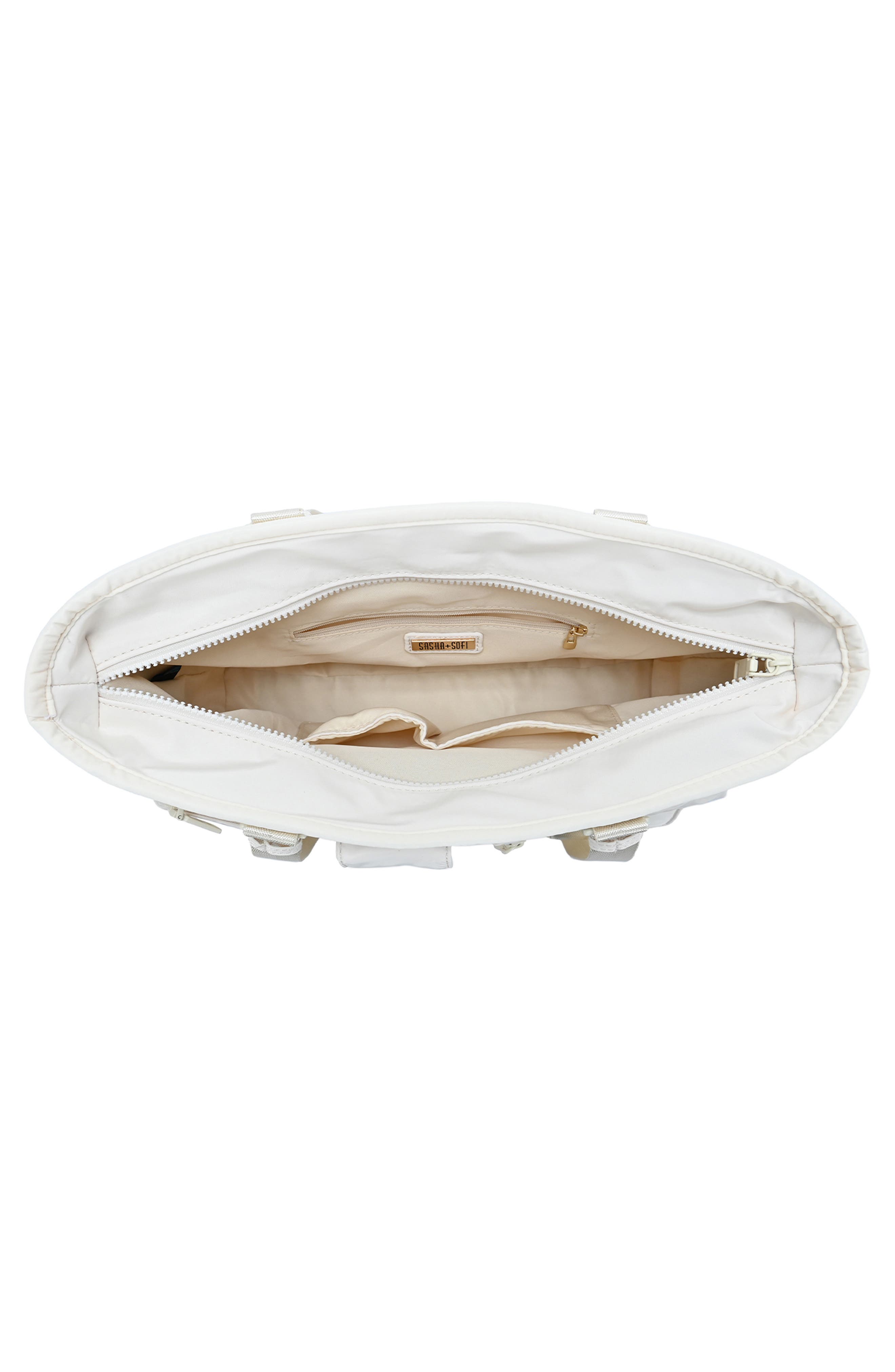 Sasha + Sofi Multi Pocket Tote with Crossbody Strap, Alternate, color, Cream