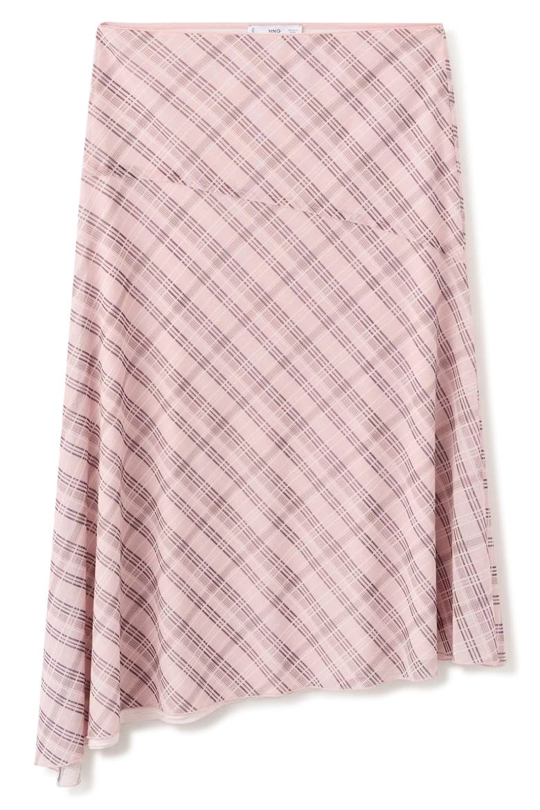Checked Asymmetric Skirt, Main, color, PINK