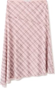 MANGO Checked Asymmetric Skirt
