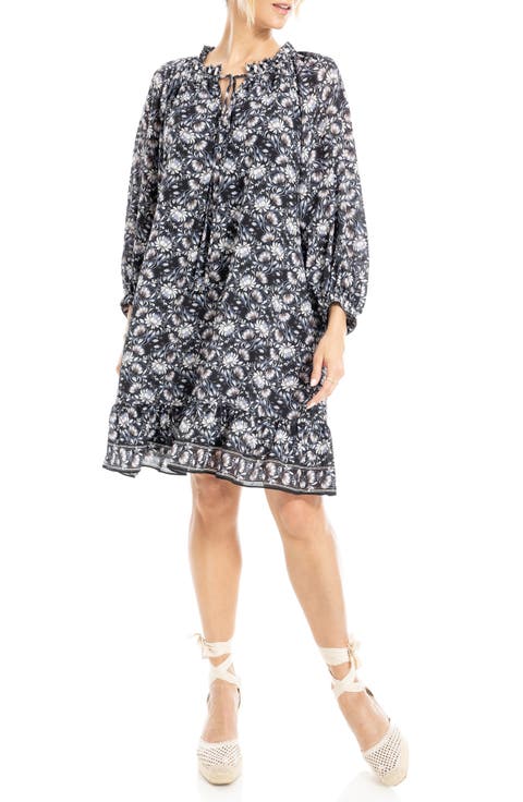 Balloon Sleeve Trapeze Dress