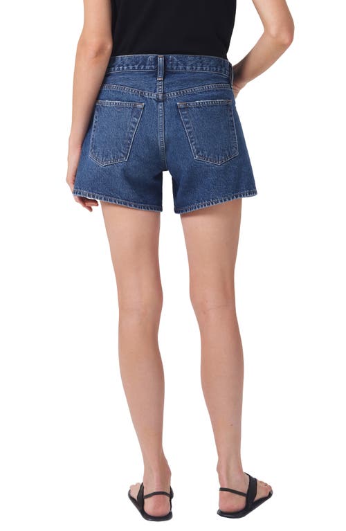 Agolde Parker Cutoff High Waist Relaxed Organic Cotton Denim Shorts In Enamour (dk Vint Ind)
