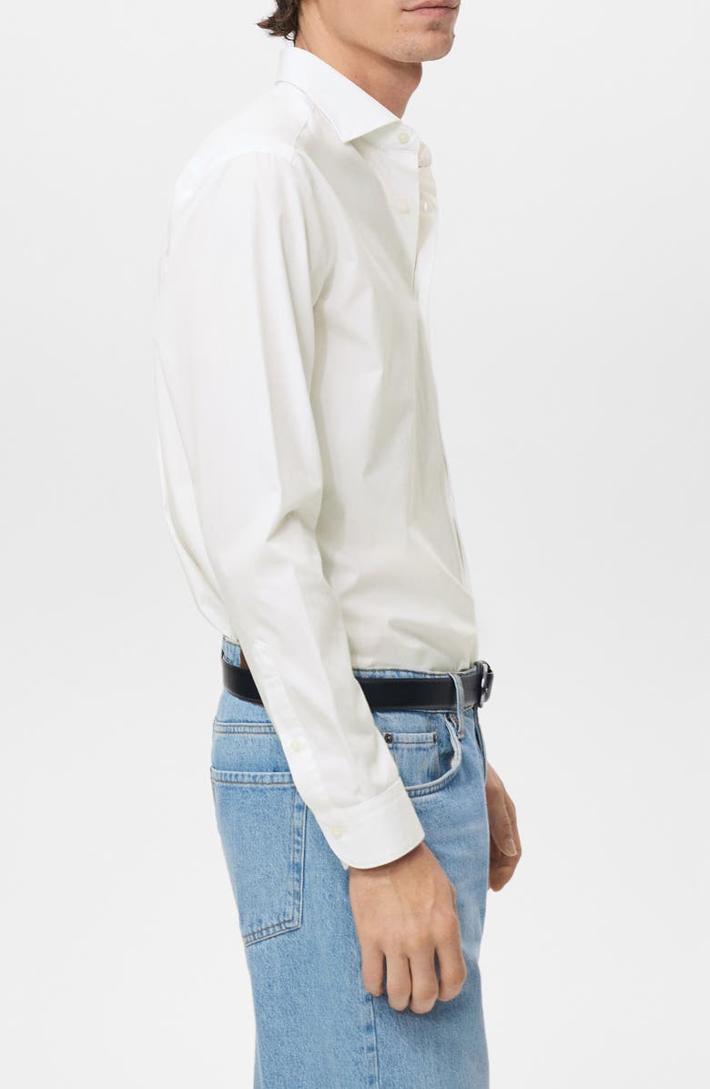 MANGO Regular Fit Cotton Oxford Cloth Button-Up Shirt, Alternate, color, White
