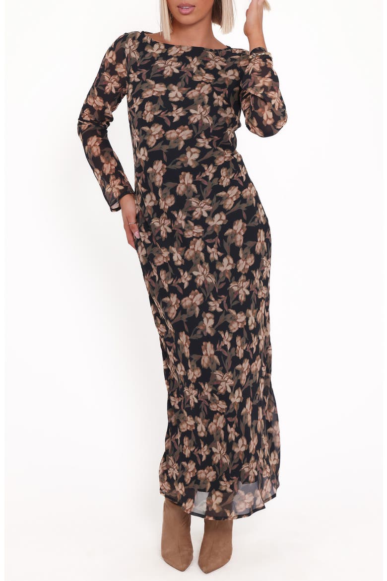 Joran Floral Long Sleeve Dress, Main, color, FIRED BLOOM