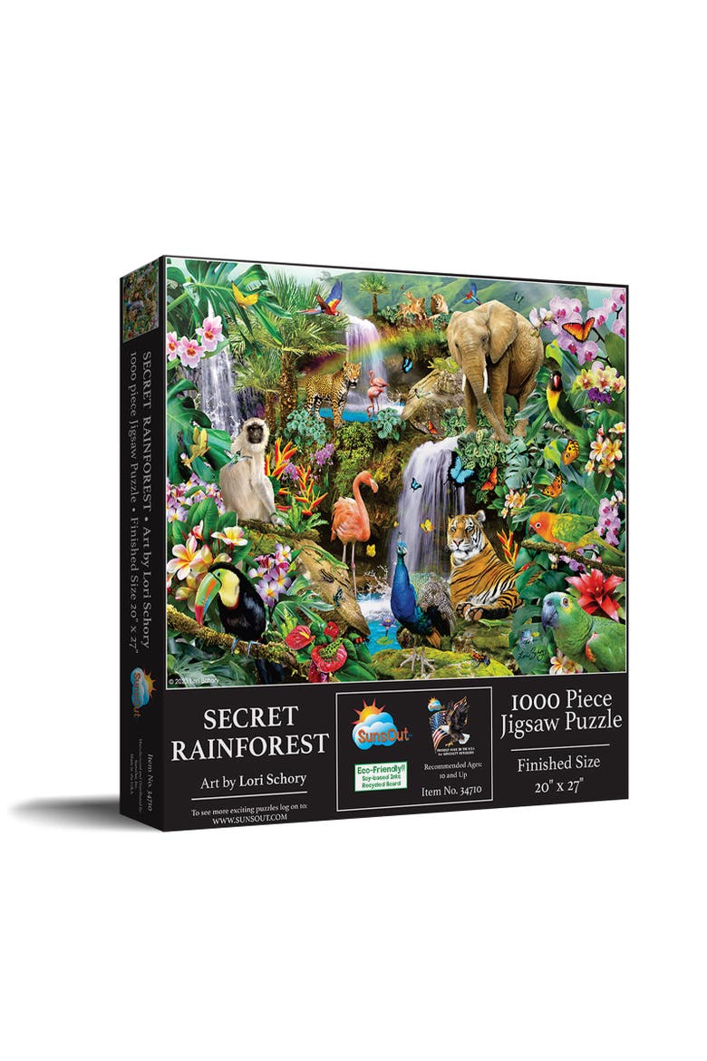 Secret Rainforest 1000 piece Jigsaw Puzzle for Adults, Main, color, Multicolor