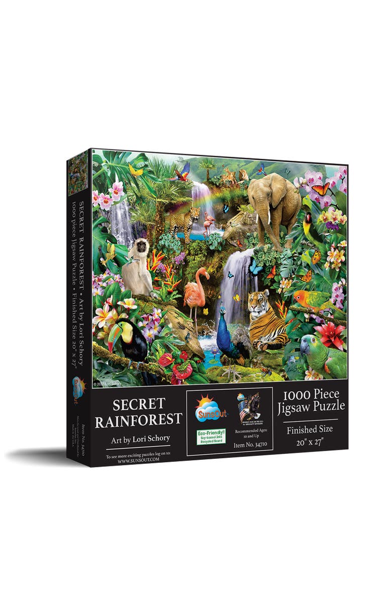 Sunsout Secret Rainforest 1000 piece Jigsaw Puzzle for Adults, Main, color, Multicolor